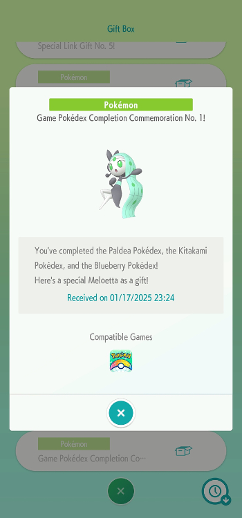 Image of Shiny Meloetta from Pokemon Home