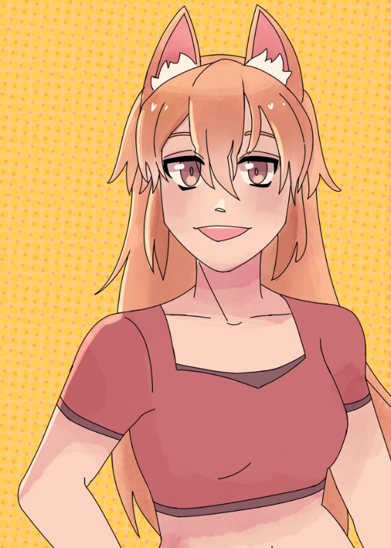 A blonde character with long hair and cat ears.