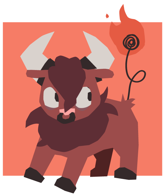 A fire type bull fakemon.