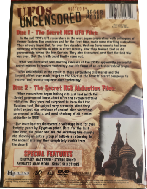 UFO Uncensored - Back Cover