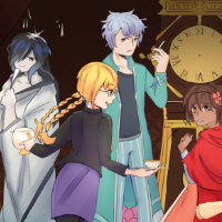 Group drawing of characters from artfight with Ariol.