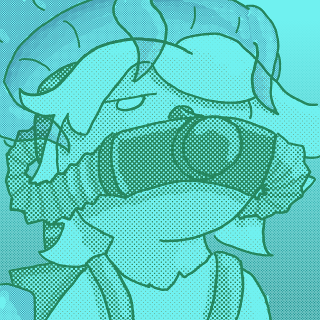 Stylized palette art of a character wearing scuba-looking gear.