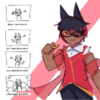 A mid-shot artfight drawing of Chapel in his clown attire.