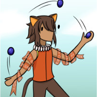 An artfight drawing of Chapel in his clown attire.