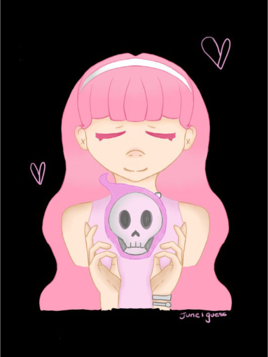 A headshot artfight drawing of Cinder.